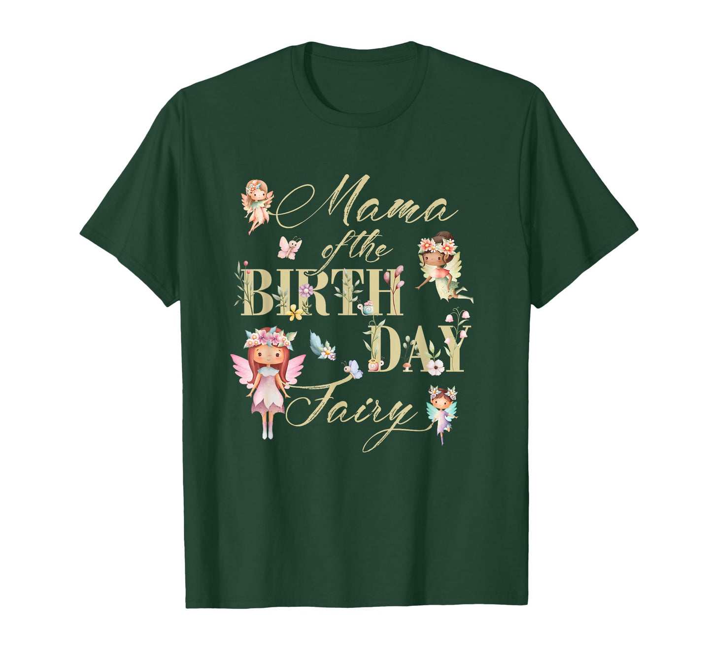 Mama of The Birthday Fairy Little Girl Magical Family T-Shirt