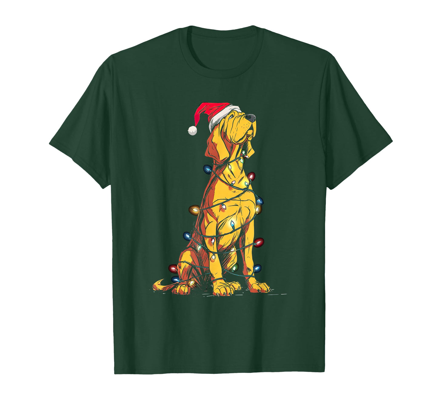 Funny Bloodhound Christmas Graphics Dog Lights Love Owner T-Shirt