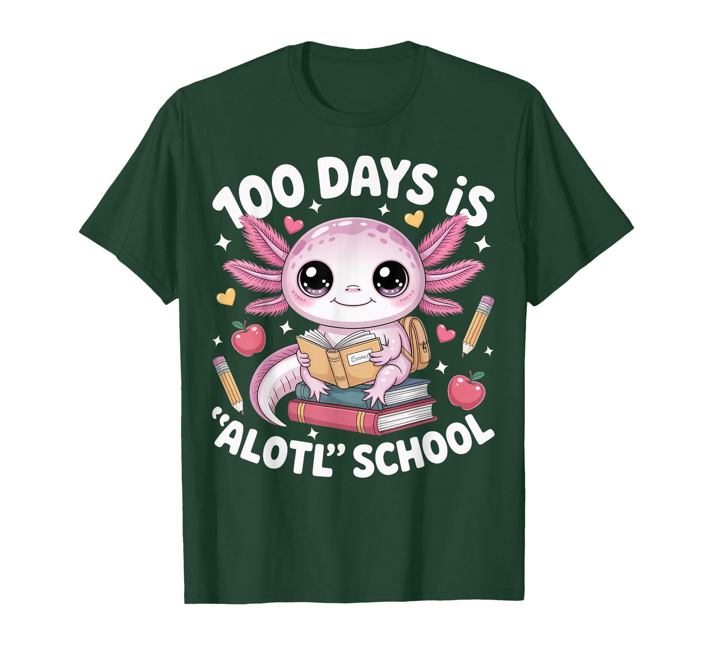 100 Days is Alotl School 100th Day of School Axolotl Kids T-Shirt
