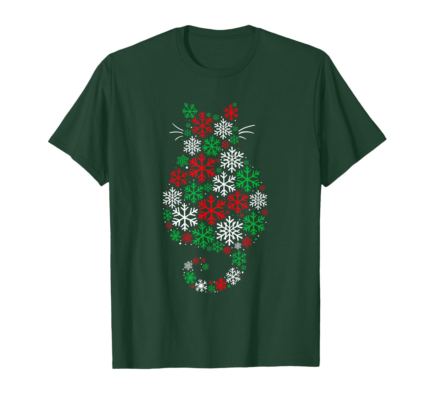 Cat Christmas Minimalist Men Women Kids Funny Cat T-Shirt