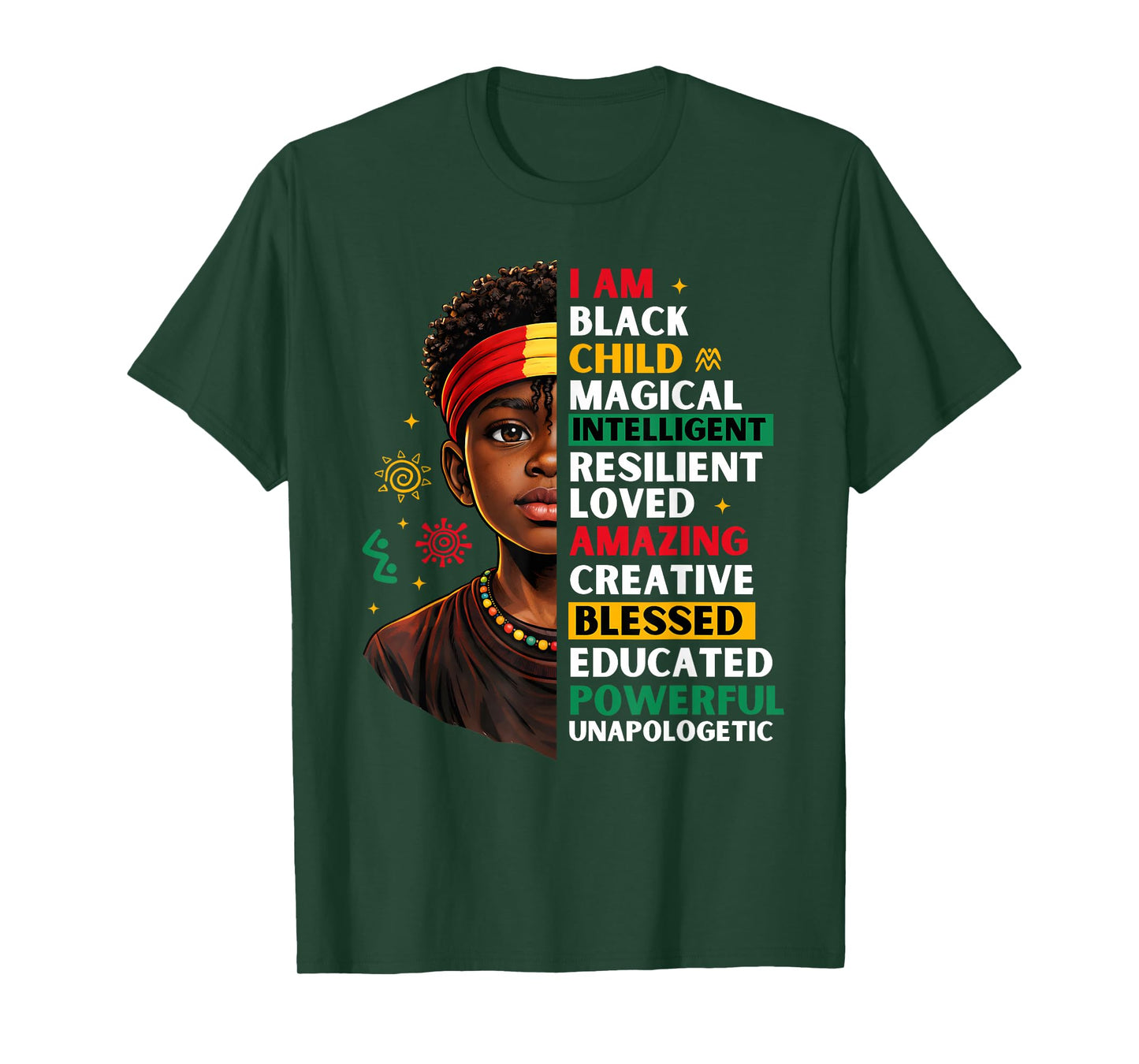 Black History Month African American Young Boys Kids Melanin T-Shirt