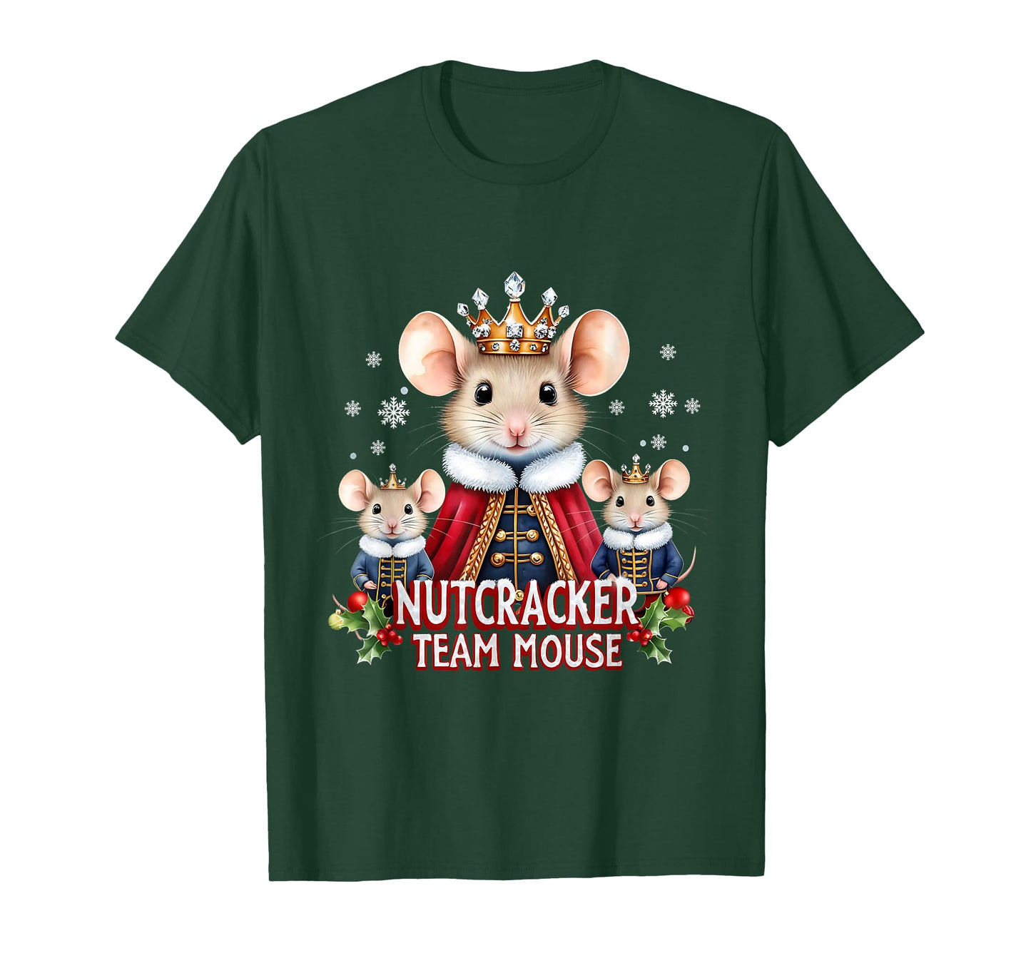 Nutcracker Team Mouse Cute Christmas Design T-Shirt