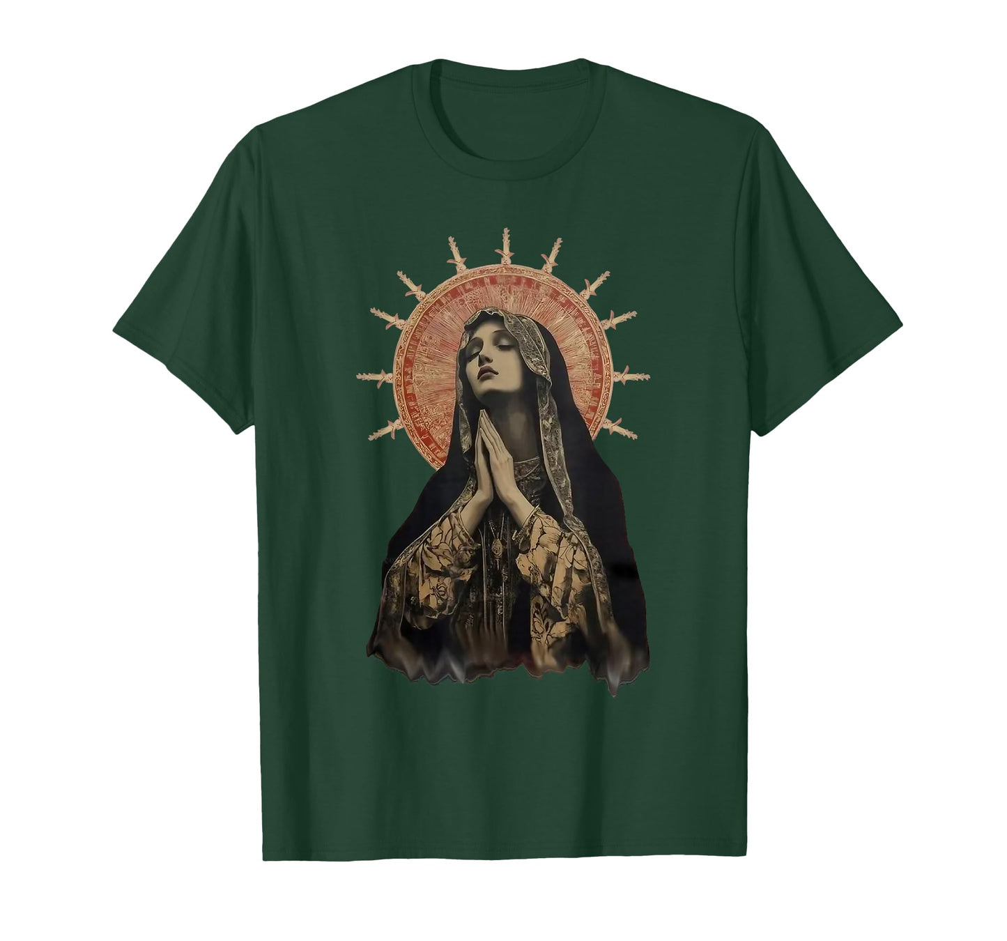 Stained Glass Madonna Prayer Faith T-Shirt