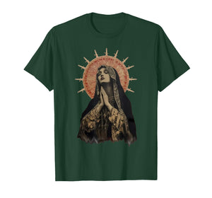 Stained Glass Madonna Prayer Faith T-Shirt