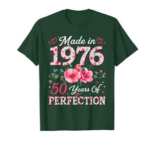 50 Years Old Made in 1976 50th Birthday Floral Women T-Shirt