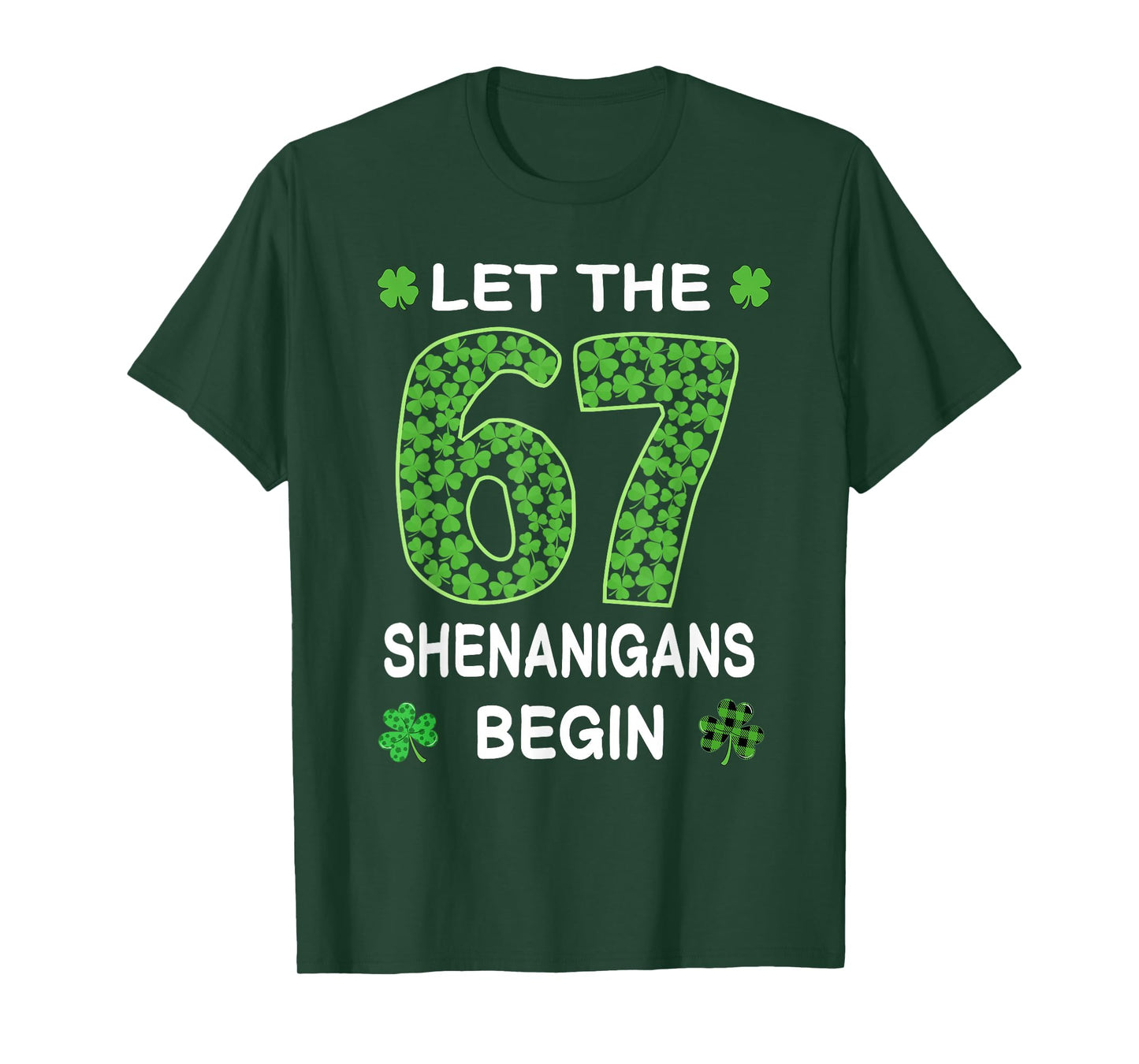 St Patricks Day Shamrock 67 Shenanigans Begin Irish Men Boys T-Shirt