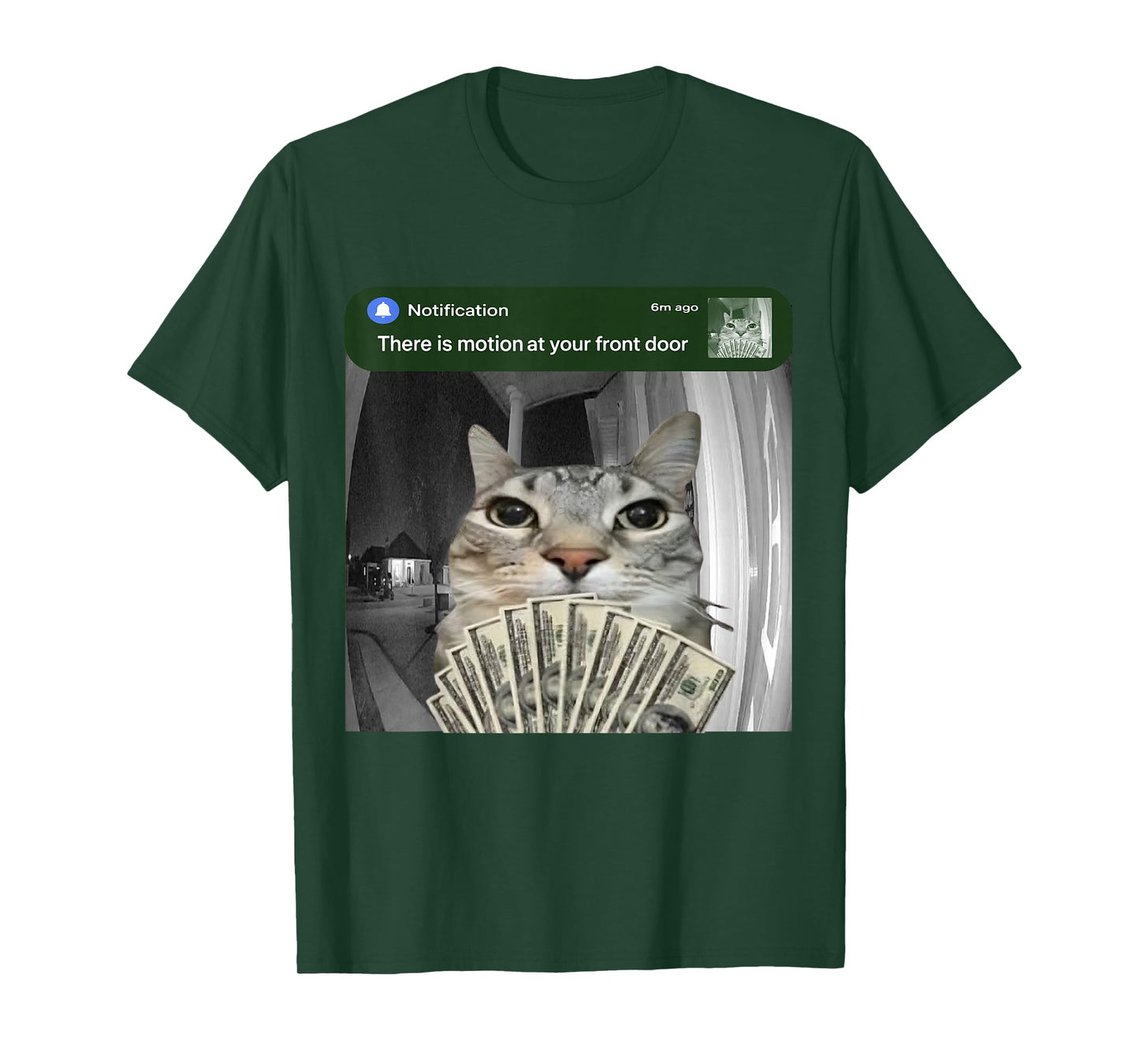 There is Motion at Your Front Door Funny Cat Motion Meme T-Shirt