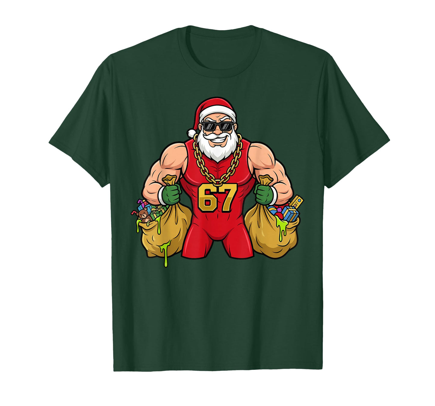 Buff Santa 67 Drip Funny Christmas Meme T-Shirt