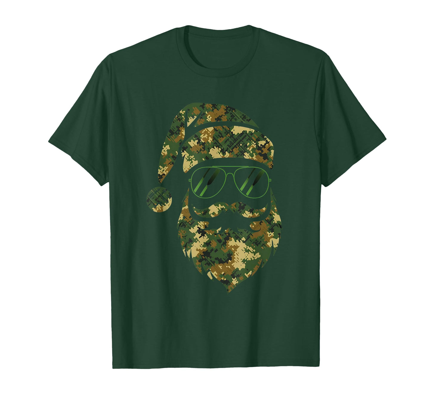 Vintage Santa Face Camouflage Christmas Xmas Camo Men Boys T-Shirt