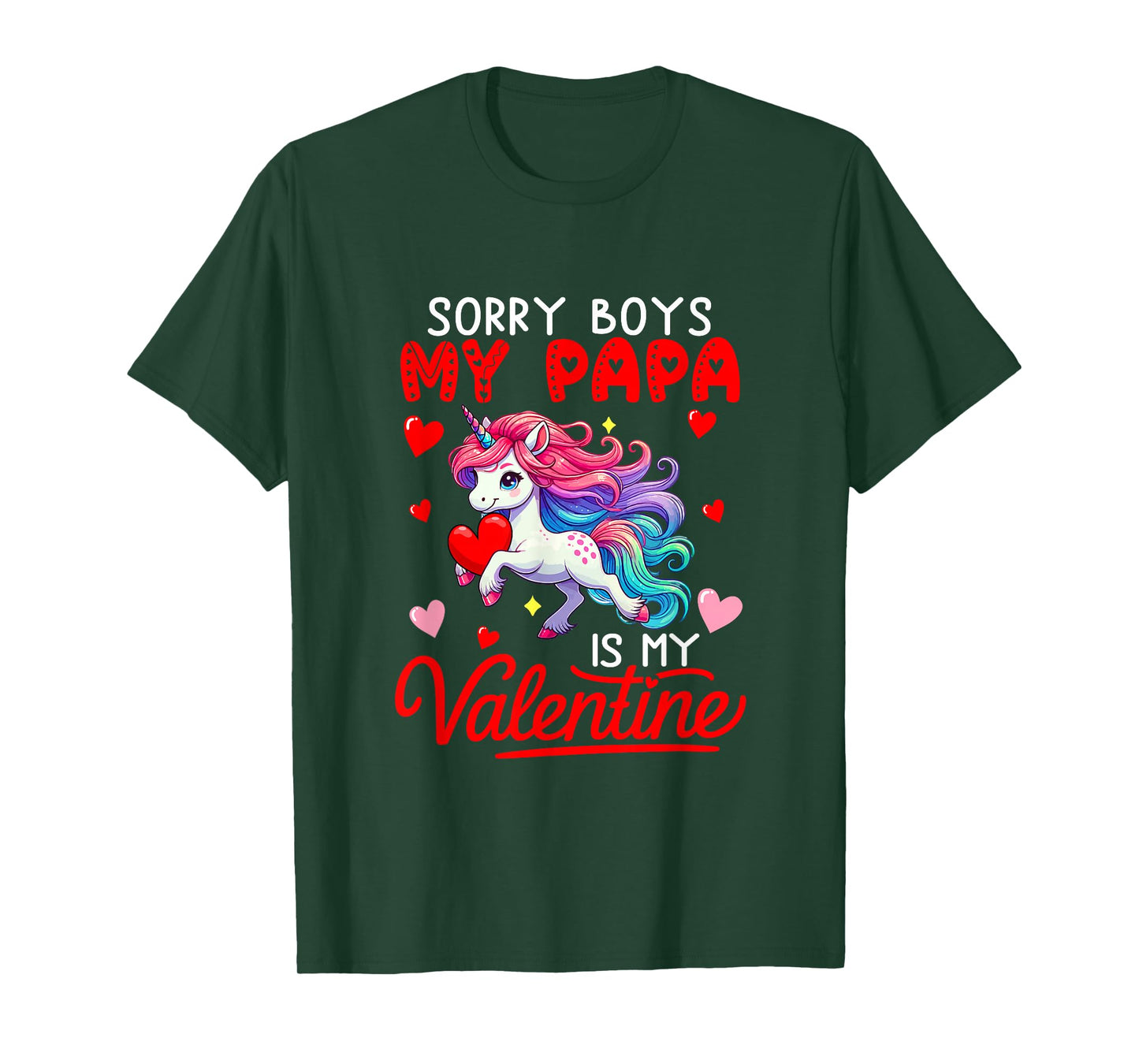 Sorry Papa is My Valentine Funny Joke Boys Cute Unicorn T-Shirt