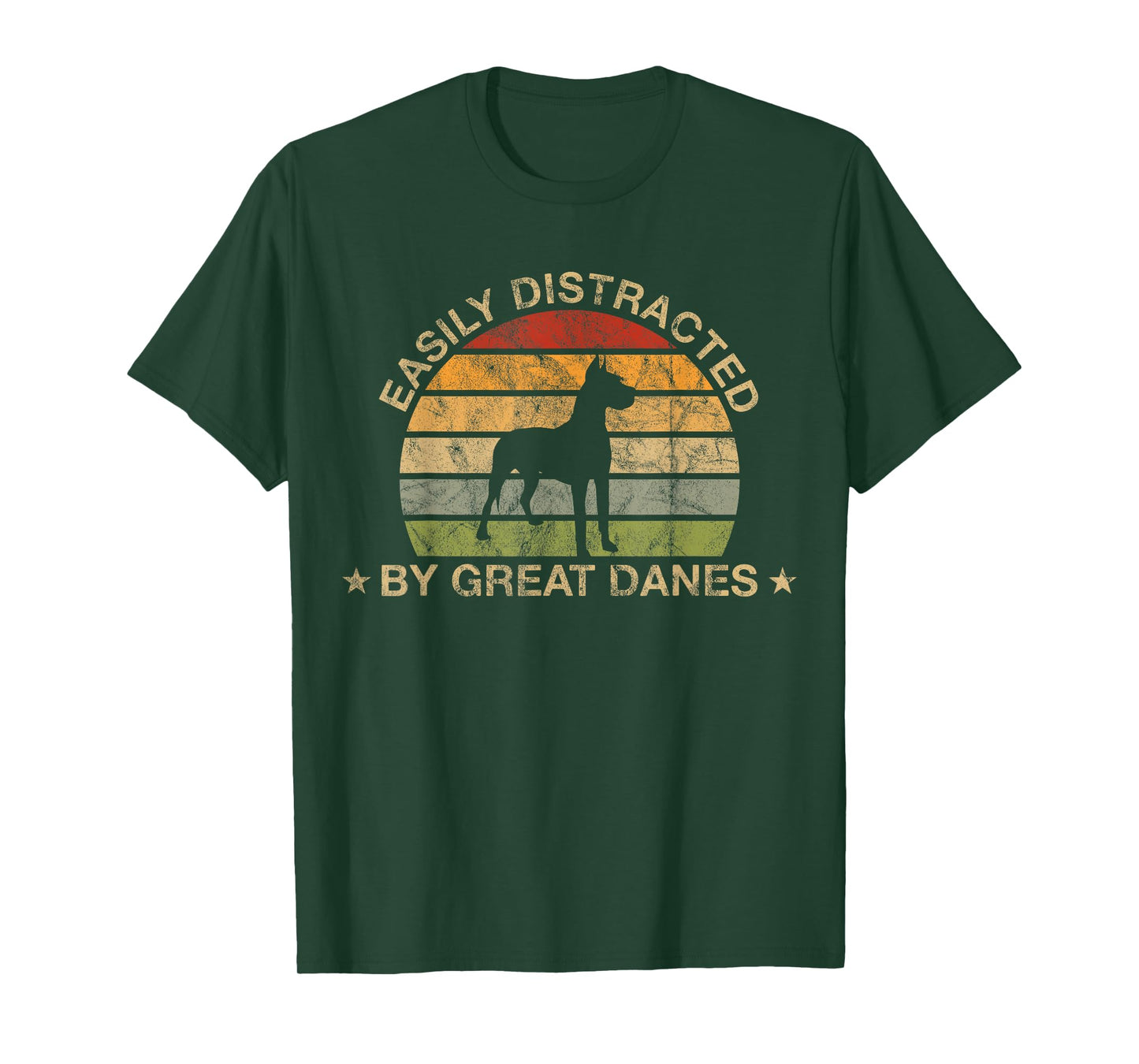 Retro Easily Distracted by Great Danes T-Shirt