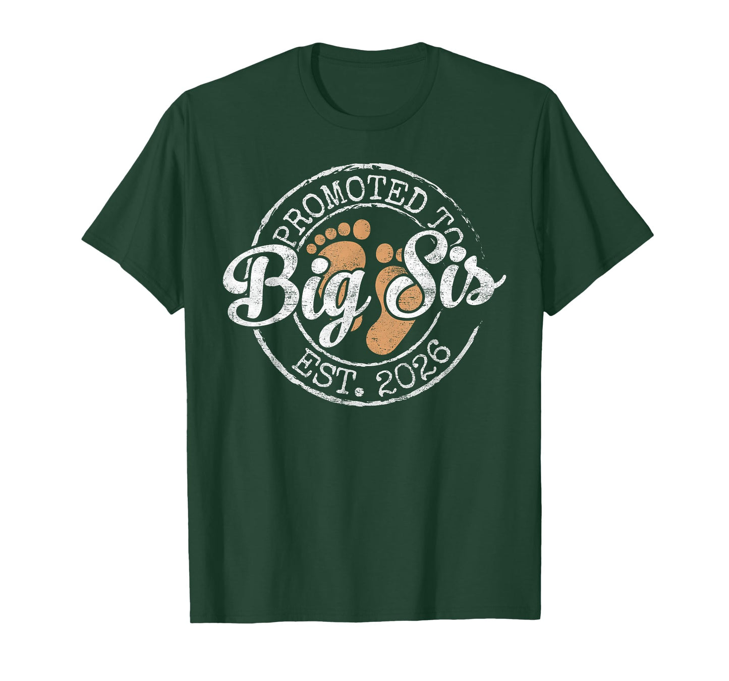 Promoted to Big Sis Est 2026 Stamp First Time Sister to Be T-Shirt