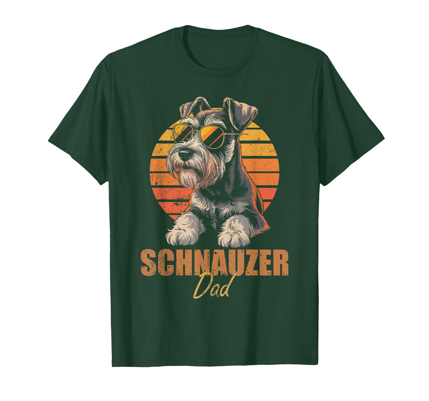 Retro Miniature Schnauzer Dad Funny Vintage Dog Lovers T-Shirt