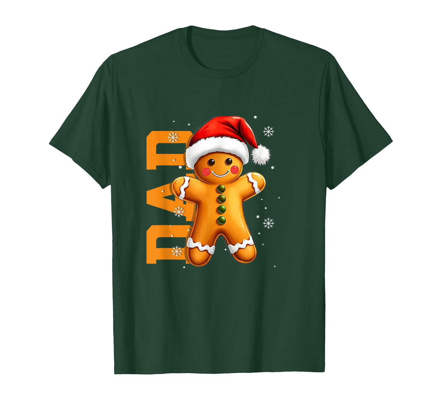 Gingerbread Dad Santa Hat Christmas Matching Family Men T-Shirt