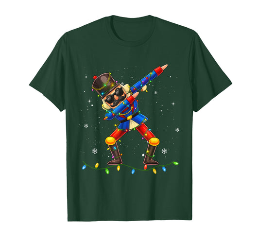 Dabbing Nutcracker Christmas Costume Nutcracker Lights Kids T-Shirt