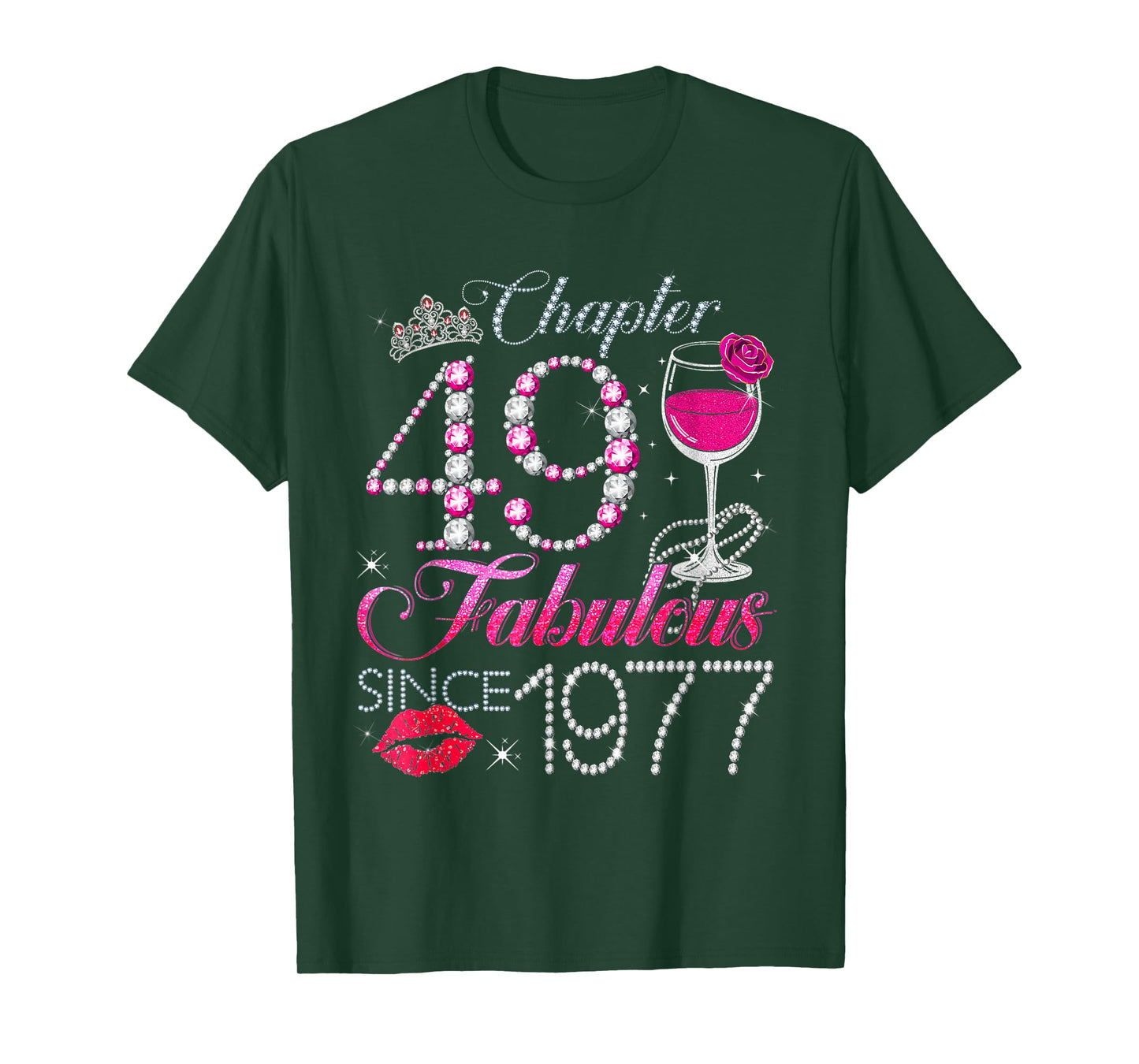 Chapter 49 Fabulous Since 1977 49th Birthday Queen Diamond T-Shirt