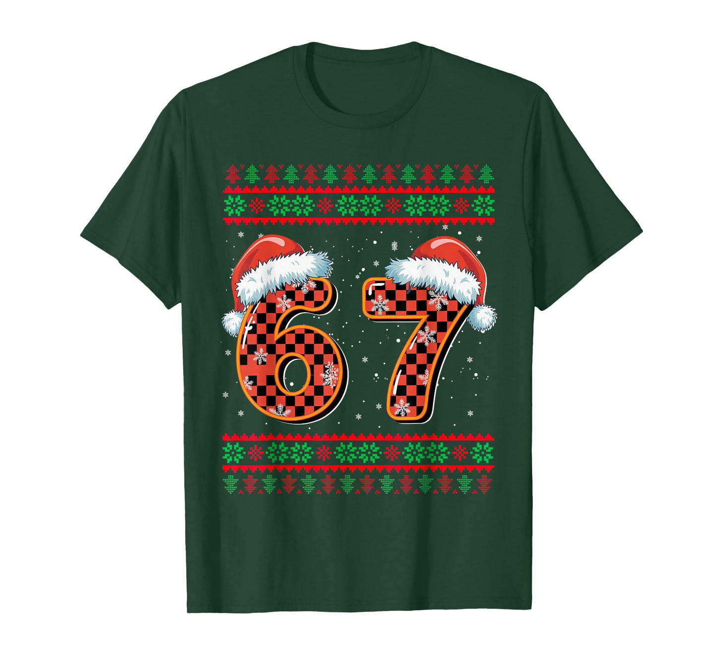 Funny 67 Six Seven Meme Brainrot Cringe Christmas Pajamas T-Shirt