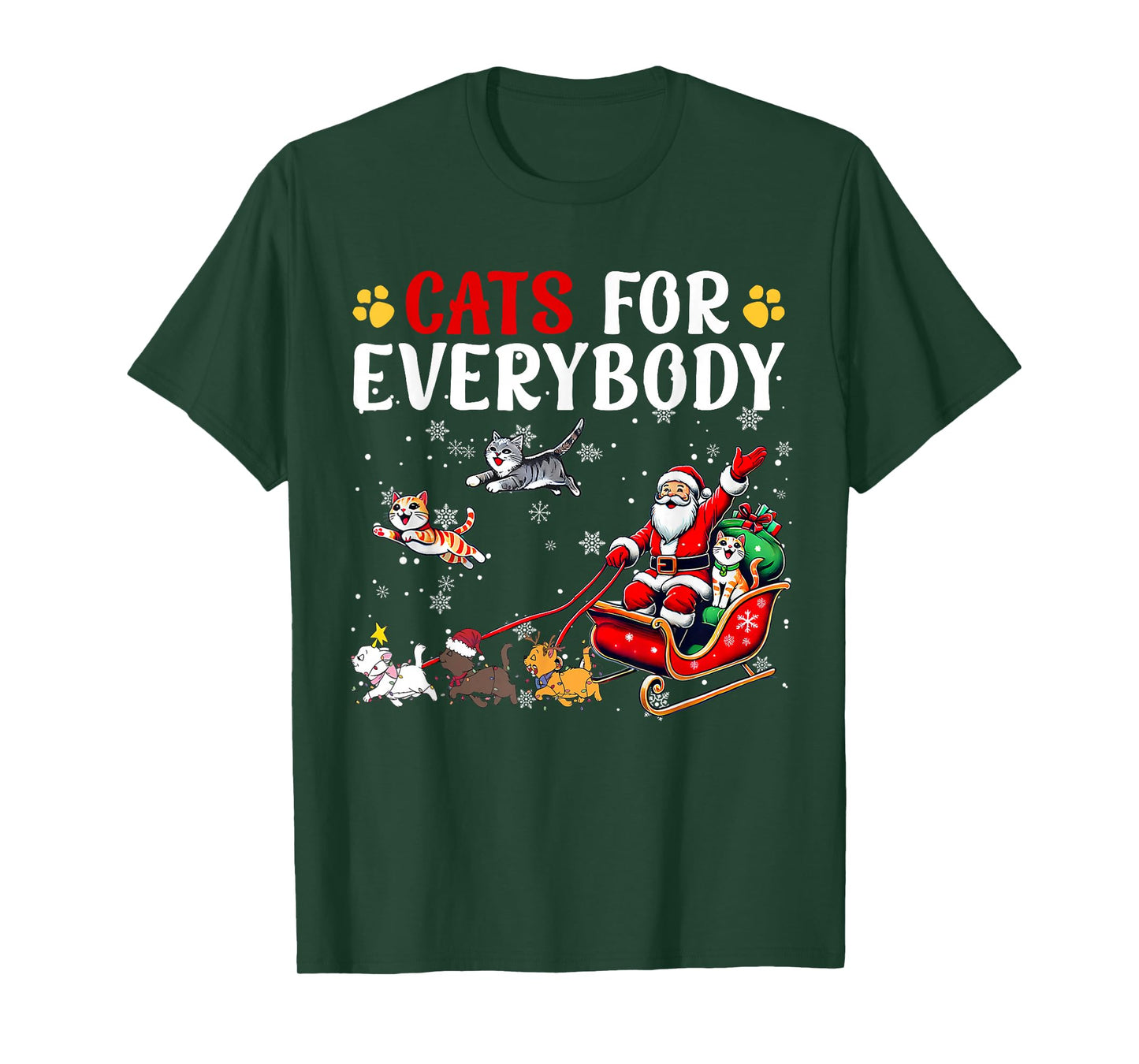 Cats for Everybody Christmas Cat Funny Xmas Men Women Santa T-Shirt