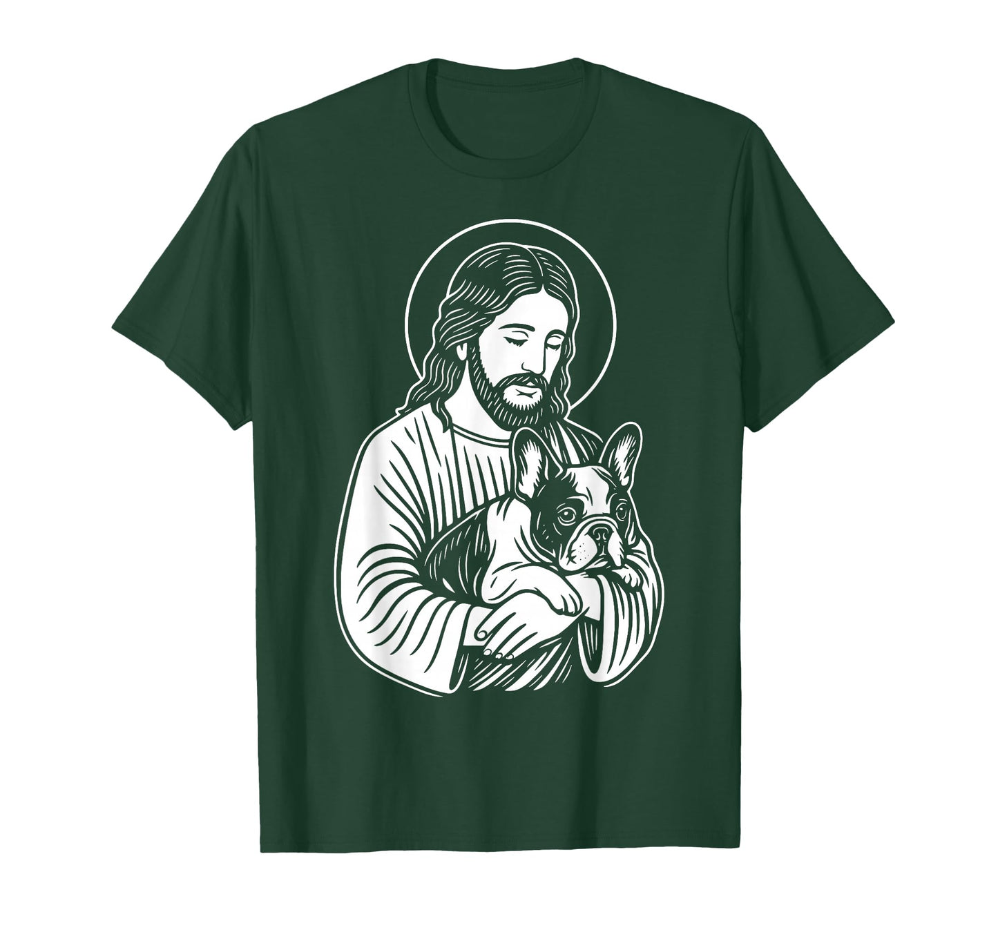 Jesus Holding French Bulldog T-Shirt
