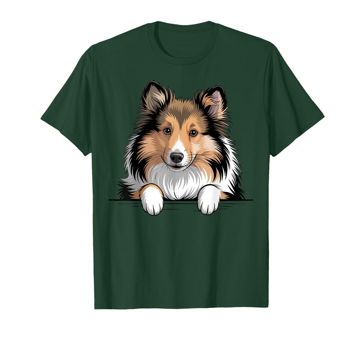 Sheltie Funny Peeking Shetland Sheepdog Puppy Dog Lover T-Shirt