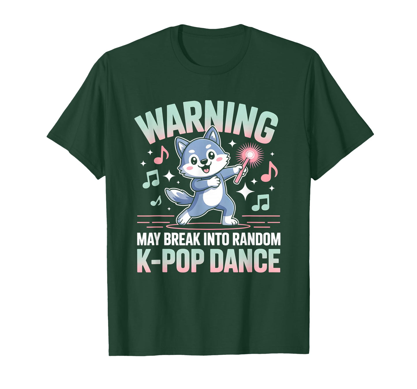 Warning May Break Into Random K-Pop Dance Kawaii Husky Lover T-Shirt