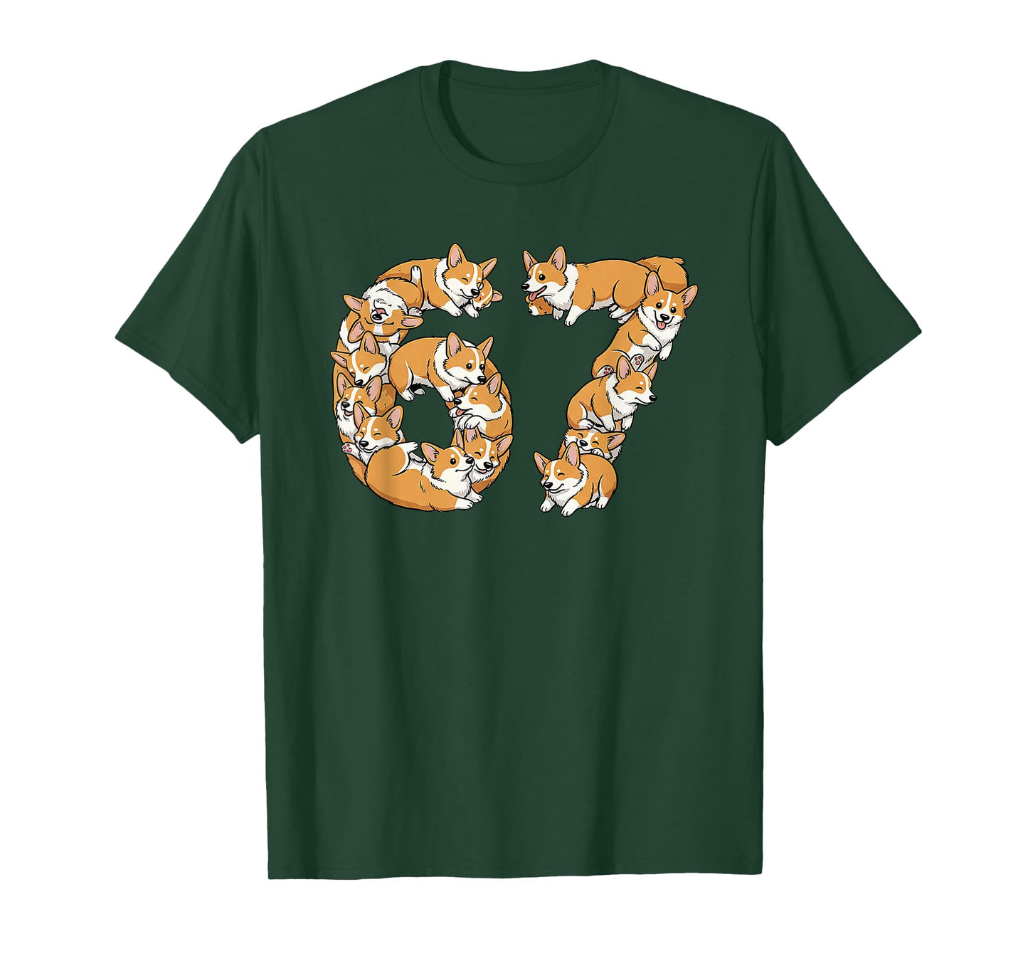 Funny Corgi Loaf Dog 6 7 Meme Six Seven Pembroke Welsh Corgi T-Shirt