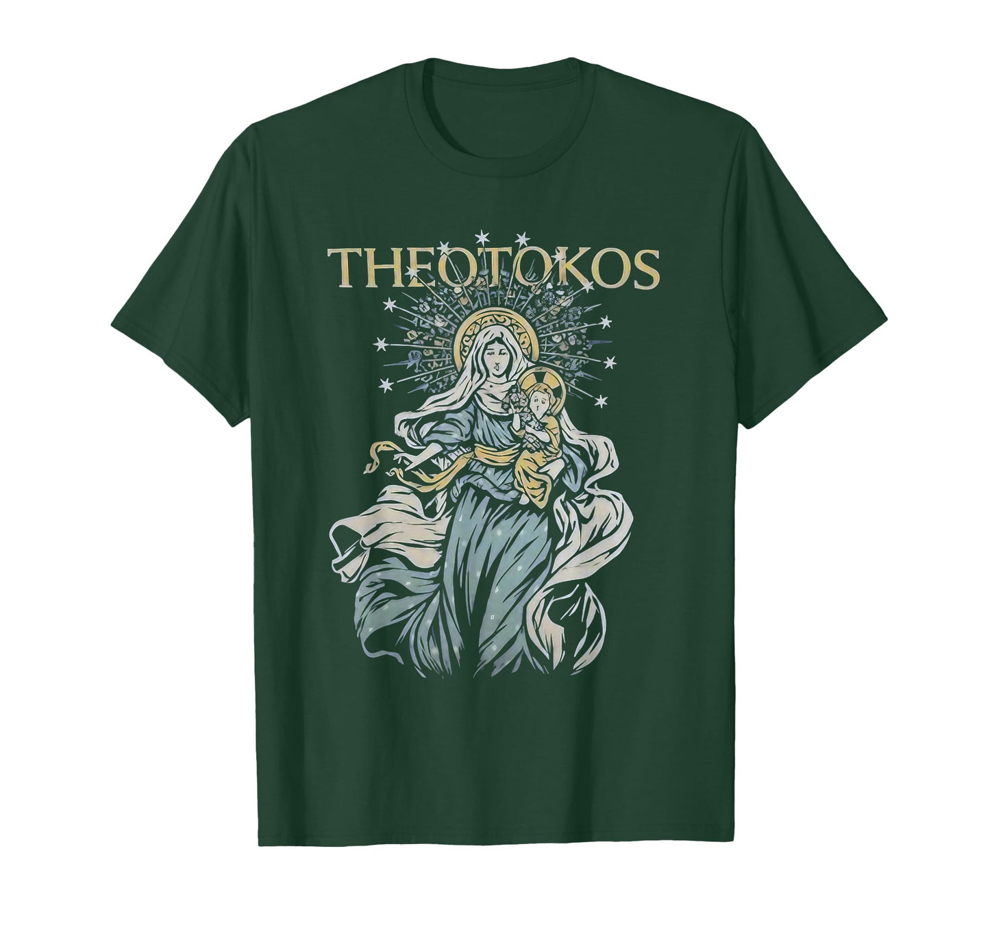 Theotokos Mother of God Devotional Faith Design T-Shirt