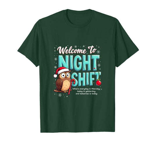 Funny Christmas Nurse ICU Santa Silent Night Groovy ER CNA T-Shirt