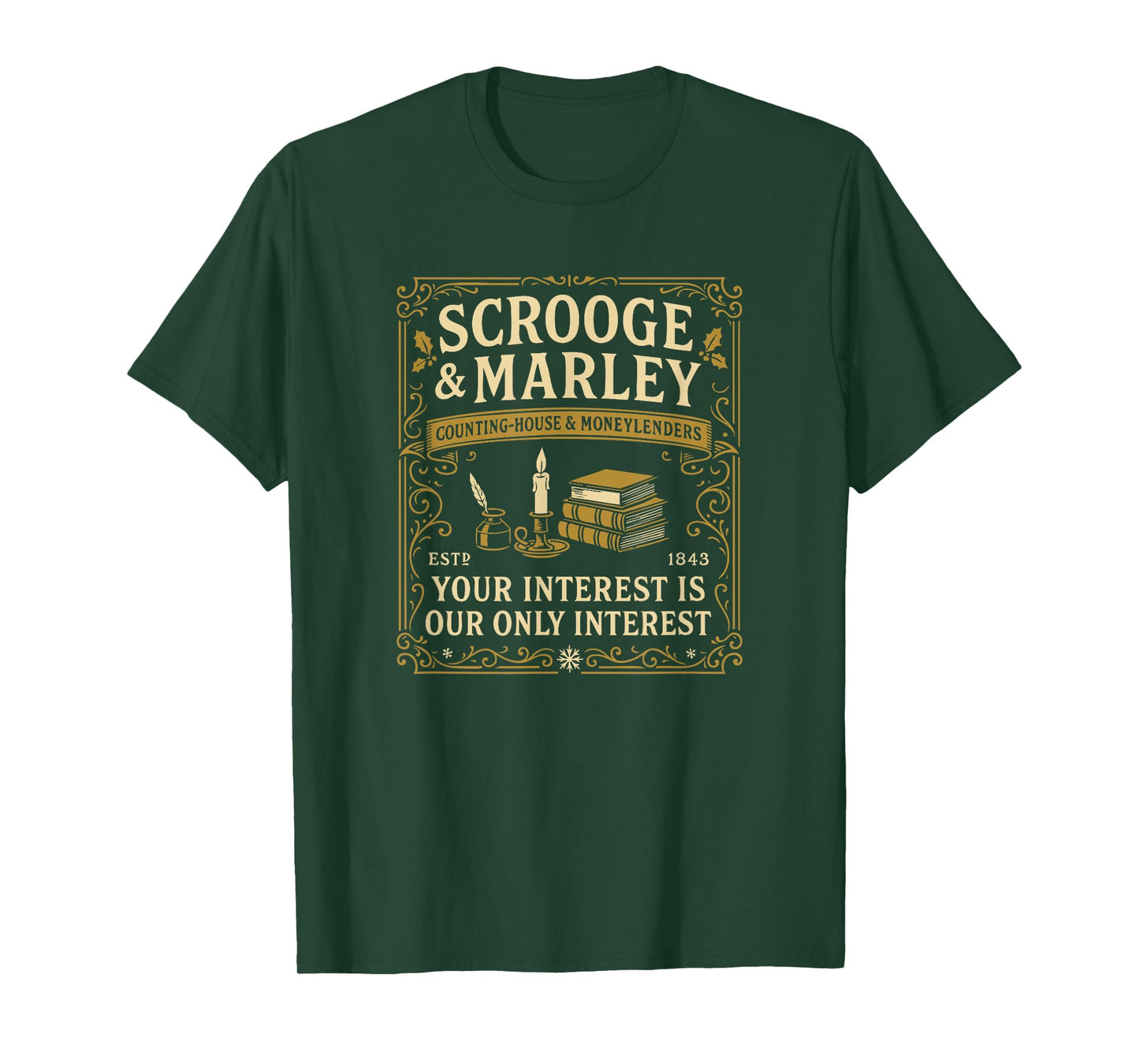 Scrooge and Marley Vintage Dickens Christmas T-Shirt