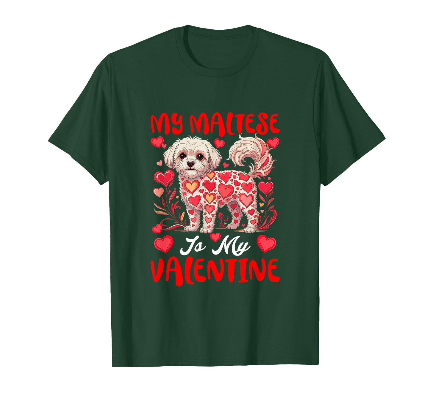 My Maltese is My Valentine Matching Dog Owner Kids Family T-Shirt