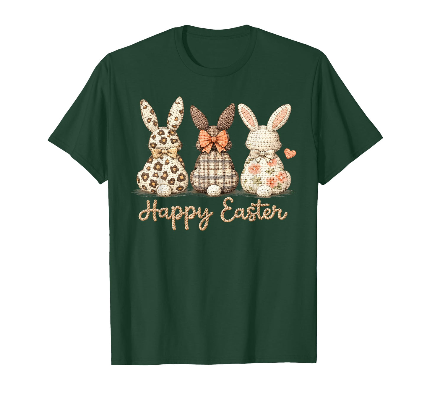 Happy Easter Cute Bunny Trio Spring Farmhouse Art Women Girl T-Shirt