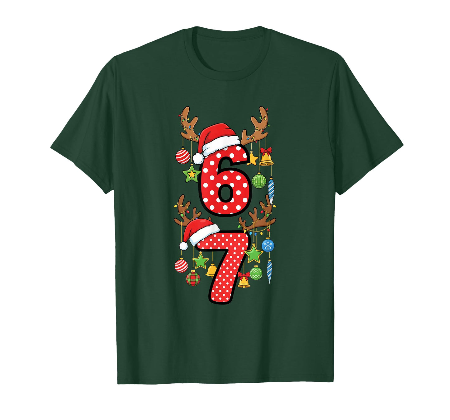 Funny 67 Six Seven Christmas Boys Girls Kids Teens Xmas 6 7 T-Shirt