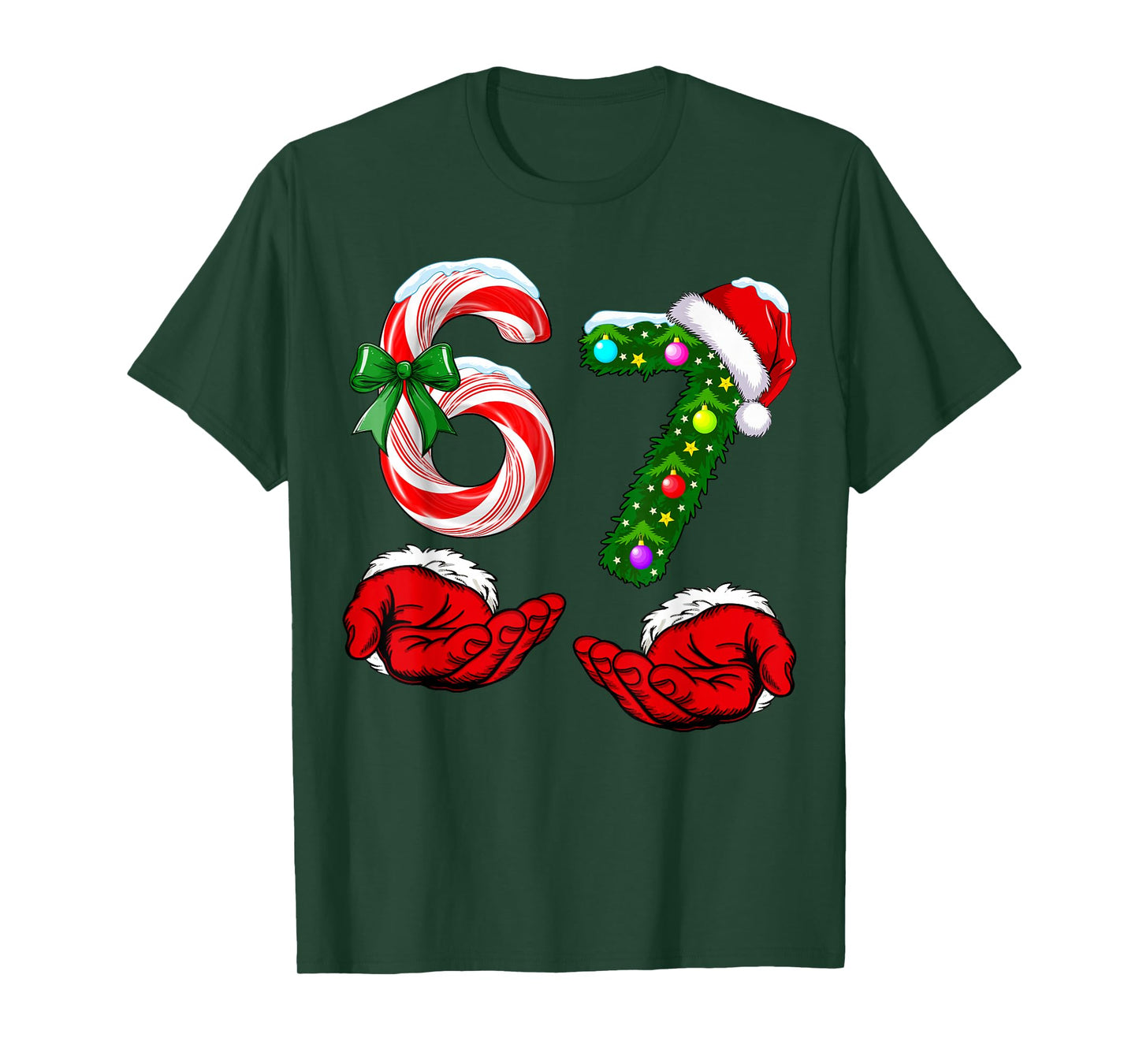 Funny 67 Christmas 6 7 Meme Pajamas Holiday Gen Alpha Slang T-Shirt