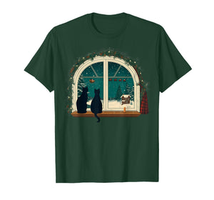 Vintage Cute Cat Christmas Costume Retro Cat T-Shirt