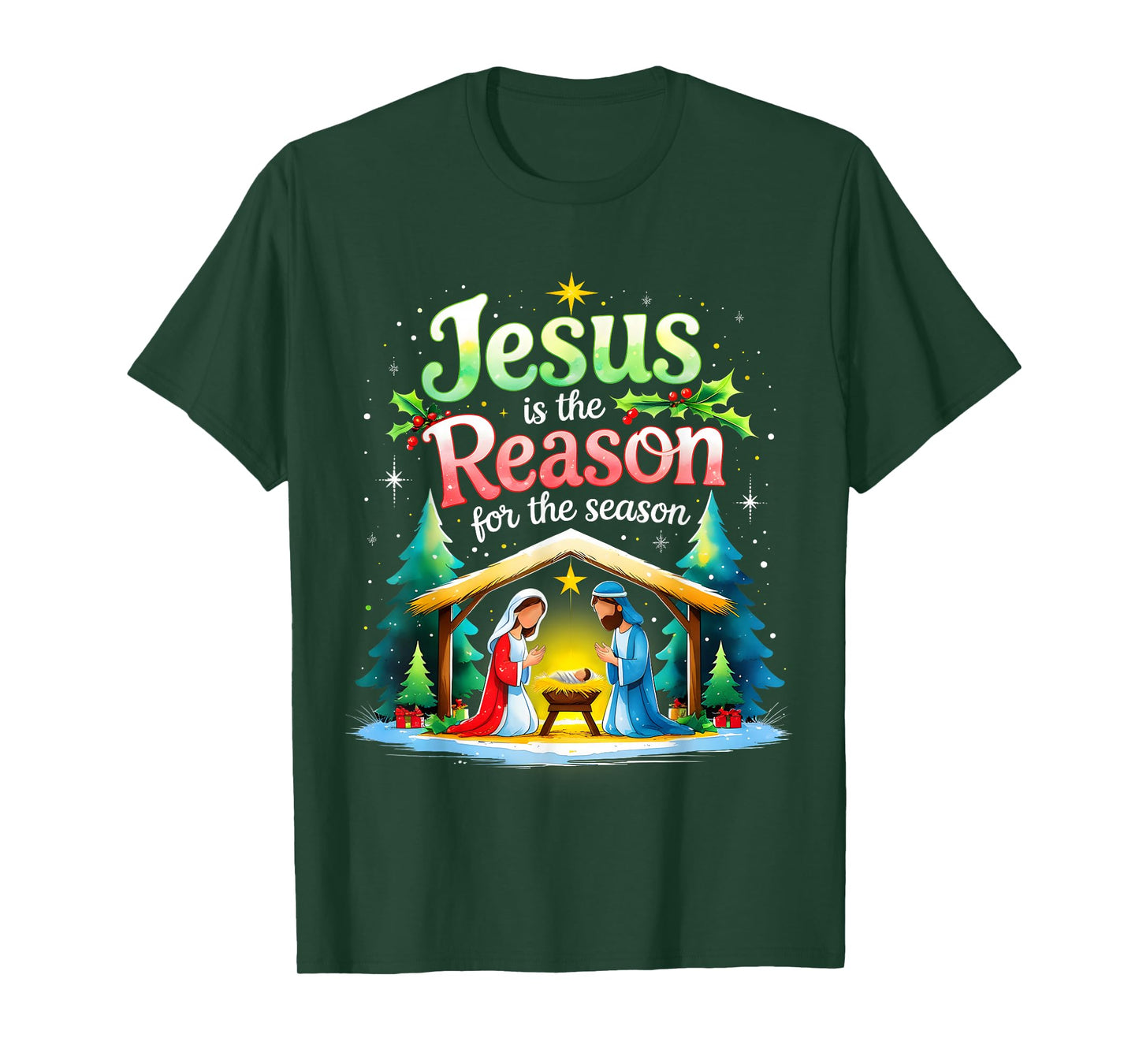 Jesus Reason for The Season Nativity Christmas Design T-Shirt