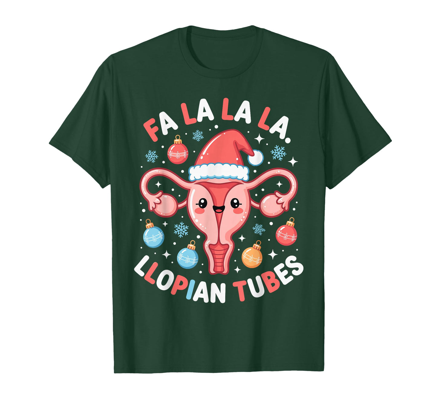 OBGYN Christmas Obstetrics Doctor Nurse Fallopian Tubes Pun T-Shirt