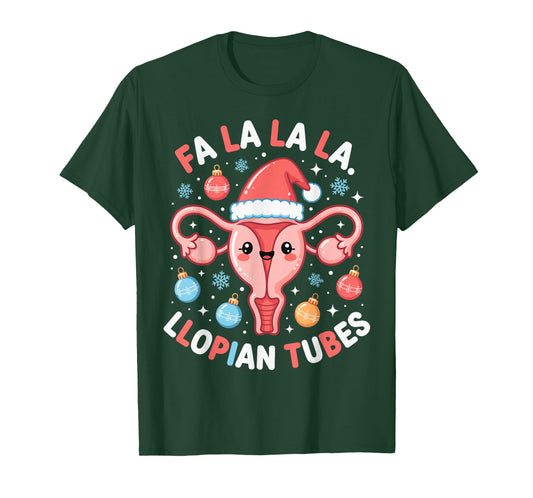 OBGYN Christmas Obstetrics Doctor Nurse Fallopian Tubes Pun T-Shirt