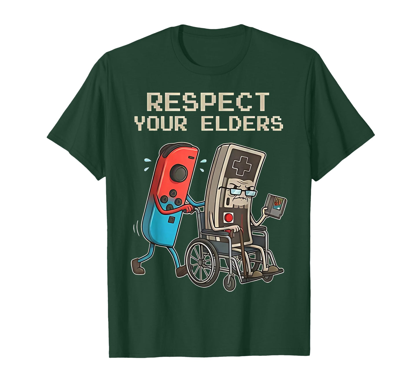 Respect Your Elders Retro Gaming Funny Gamer Controller 80s T-Shirt