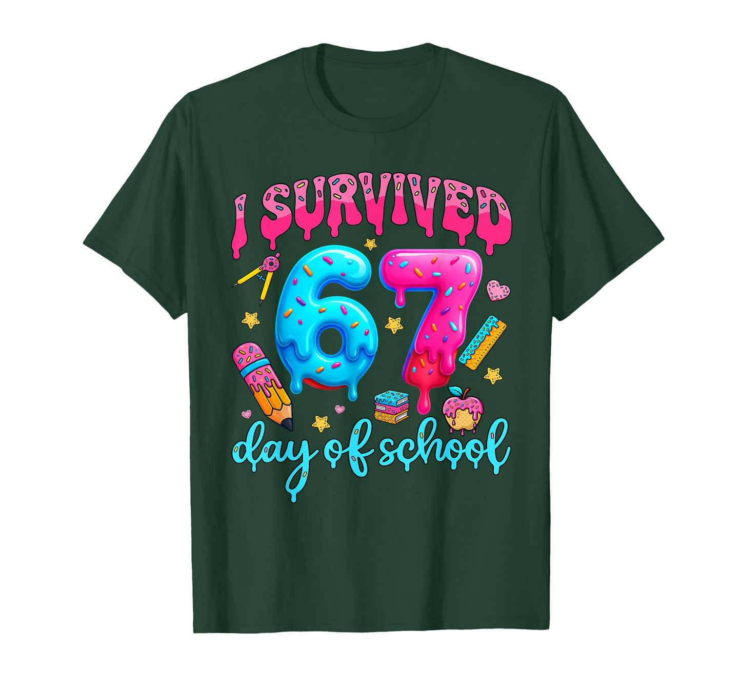 I Survived 67 Days of School Six Seven Meme Teacher Student T-Shirt