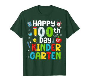 Happy 100th Day of Kindergarten Teacher 100 Days of School T-Shirt
