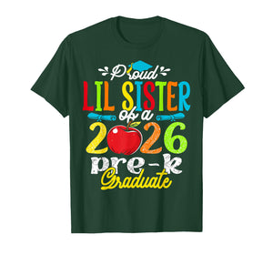 Proud Lil Sister of 2026 Pre-K Graduate Mothers Day Grad T-Shirt