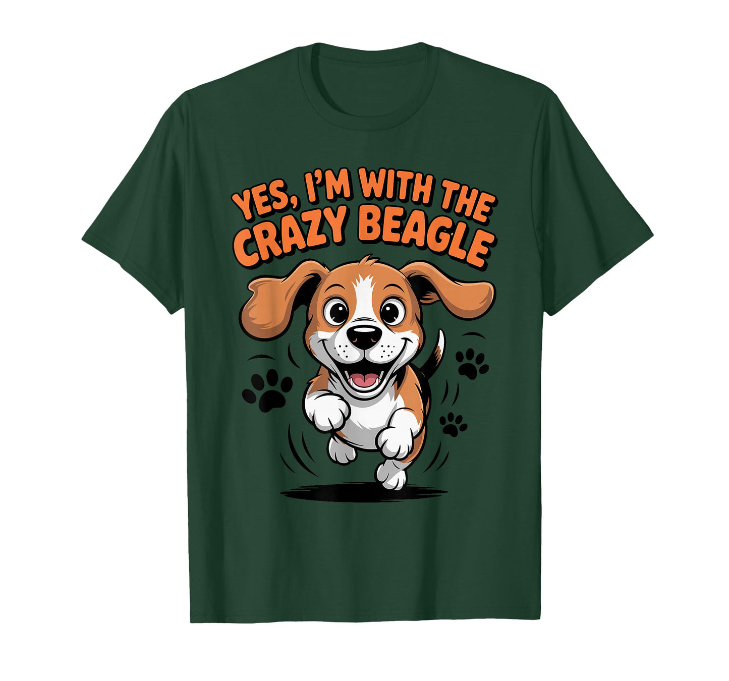 Funny Cute Pet Dog Breed Puppy Yes I'm with The Crazy Beagle T-Shirt