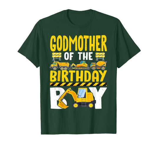 Godmother of The Birthday Boy Construction Birthday Party T-Shirt