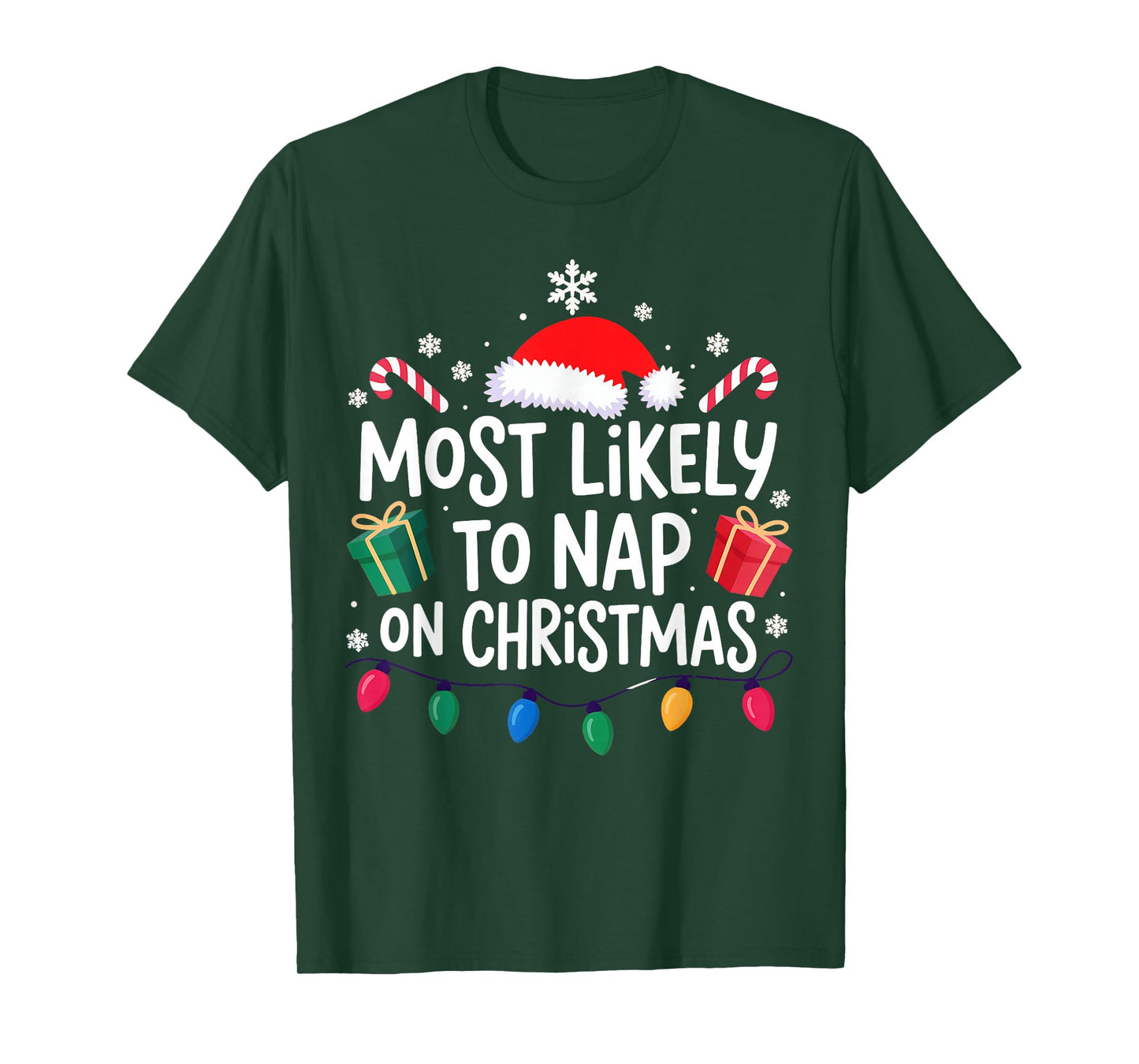 Most Likely to Nap On Christmas Family T-Shirt