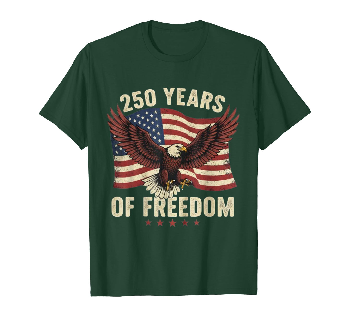 Patriotic 250 Years of Freedom Vintage Eagle USA Flag 250th T-Shirt