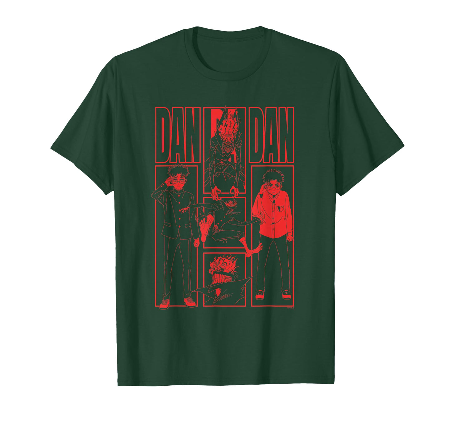 Dan Da Dan Okarun Yokai Red Panels Anime T-Shirt