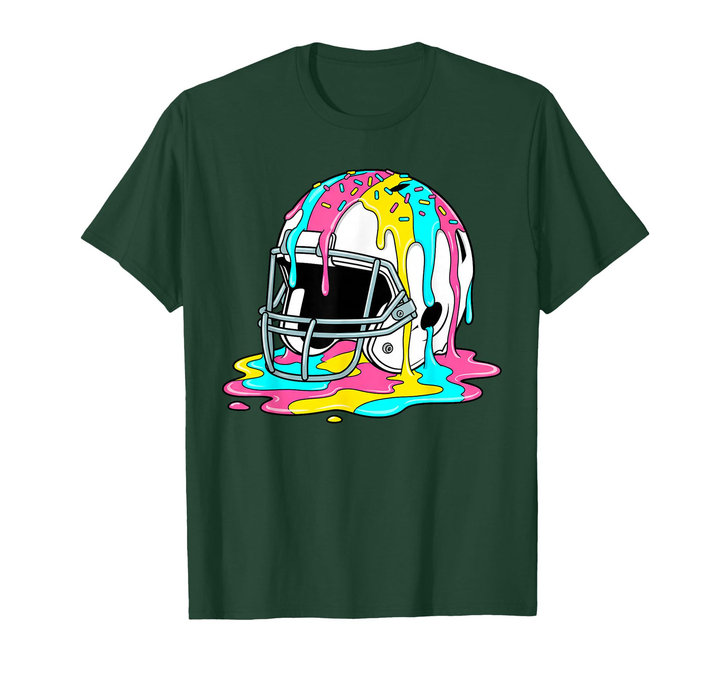 Football Helmet Drip Ice Cream Lineman WR QB RB Sport Player T-Shirt
