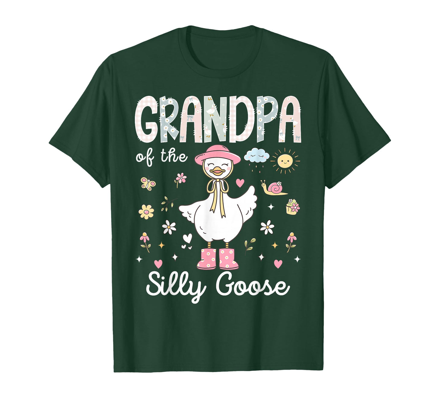 Grandpa of The Silly Goose 1st Birthday Girl Family Matching T-Shirt