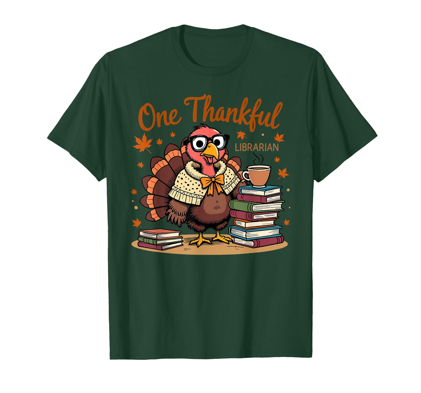 One Thankful Librarian Turkey Thanksgiving T-Shirt