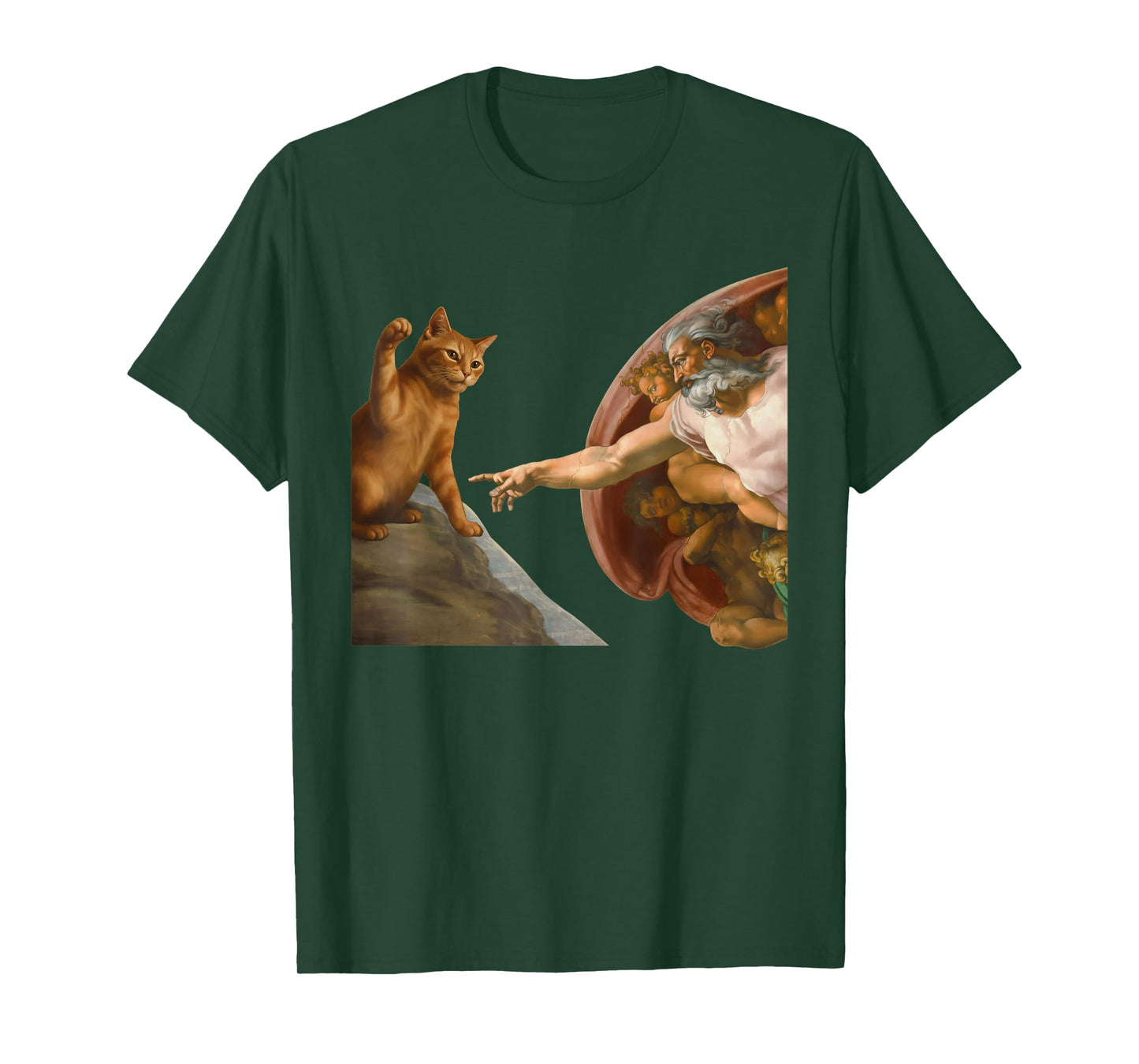 Funny Cat Swatting God's Hand Parody Cat The Divine Swipe T-Shirt